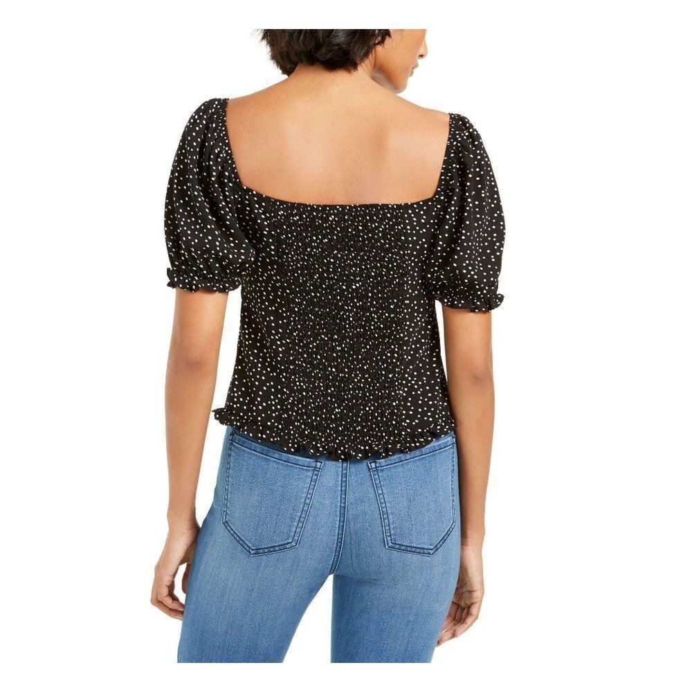 Ash & Violet Polka Dot Queen Anne Neckline Blouse - Picture 4 of 4
